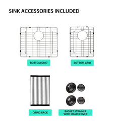 Lordear 33" Stainless Steel Gunmetal Black Double Bowl Drop-in Kitchen Sink from Lordear