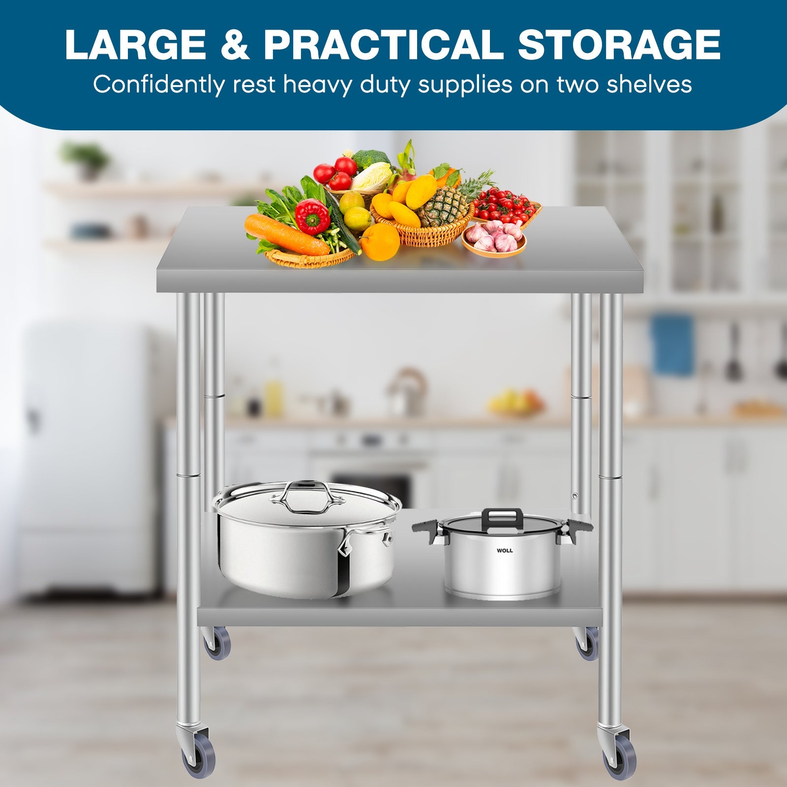 Commercial Work Table for Restaurant and Home Stainless Steel Kitchen Prep Table with Under Shelf(副本)  from Lordear