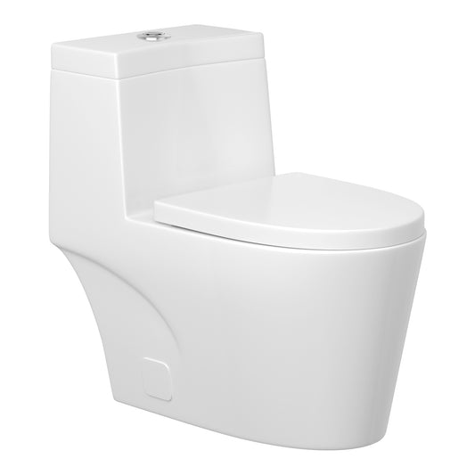 Lordear White Ceramic One Piece Floor Bidet Toilet with Comfort Wider Chair Seat