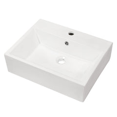 Lordear 21'' Wall Mounted White Porcelain Ceramic Bathroom Sink Bathroom
