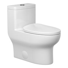 Lordear 1.1/1.6 GPF One Piece Toilet Dual Flush Elongated Toilet Floor Mounted (Seat Included)
