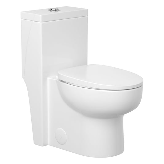 Lordear 1.6 Gallons GPF Elongated Comfort Height Floor Mounted One-Piece Toilet (Seat Included)