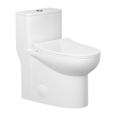 Lordear 1.6 Gallons GPF Elongated Comfort Height Floor Mounted One-Piece Toilet (Seat Included)