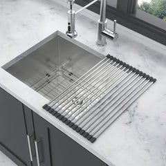 Lordear 21 Laundry Sink 21"/ 23" x 18" x 12" Undermount Utility Sink Single Bowl Sink 16 Gauge Stainless Steel Sink Deep Laundry Room Sink from Lordear