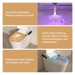 Lordear Smart Toilet with Auto Flush & Foot Sensor – Tankless Design with Heated Seat – Warm Water Cleaning & Air Dryer from Lordear