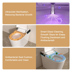 Lordear Smart Toilet with Auto Flush & Foot Sensor ¨C Tankless Design with Heated Seat ¨C Warm Water Cleaning & Air Dryer from Lordear