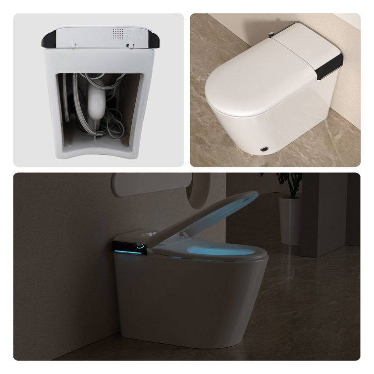 Lordear Smart Toilet with Auto Flush & Foot Sensor ¨C Tankless Design with Heated Seat ¨C Warm Water Cleaning & Air Dryer from Lordear