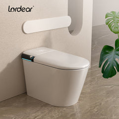 Lordear Smart Toilet with Auto Flush & Foot Sensor – Tankless Design with Heated Seat – Warm Water Cleaning & Air Dryer from Lordear