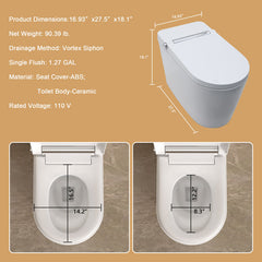 Lordear Smart Bidet Toilet – Auto Flush Heated Seat Night Light – Easy Install One-Piece  from Lordear