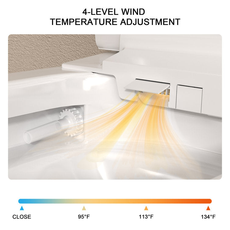 Lordear Smart Toilet with Auto Flush & Foot Sensor – Tankless Design with Heated Seat – Warm Water Cleaning & Air Dryer from Lordear