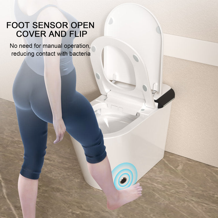 Lordear Smart Toilet with Auto Flush & Foot Sensor – Tankless Design with Heated Seat – Warm Water Cleaning & Air Dryer from Lordear