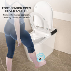 Lordear Smart Toilet with Auto Flush & Foot Sensor ¨C Tankless Design with Heated Seat ¨C Warm Water Cleaning & Air Dryer from Lordear
