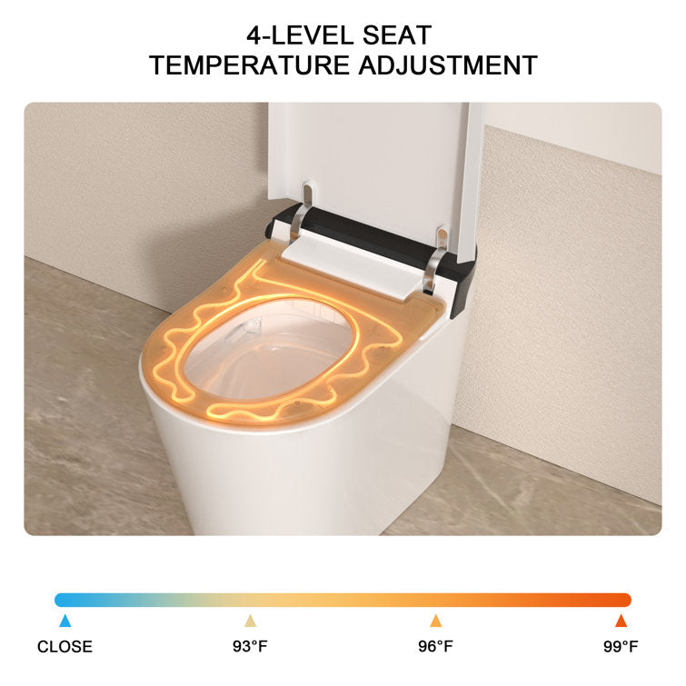 Lordear Smart Bidet Toilet - Auto Flush & Heated Seat - Water-Saving Tankless Design from Lordear