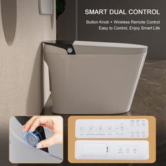 Lordear Smart Bidet Toilet - Auto Flush & Heated Seat - Water-Saving Tankless Design from Lordear