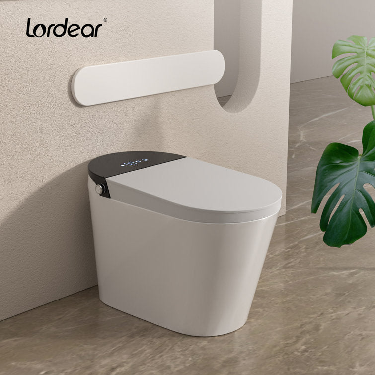 Lordear Smart Bidet Toilet - Auto Flush & Heated Seat - Water-Saving Tankless Design from Lordear