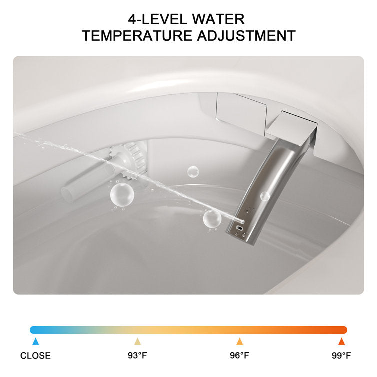 Lordear Smart Bidet Toilet - Auto Flush & Heated Seat - Water-Saving Tankless Design from Lordear