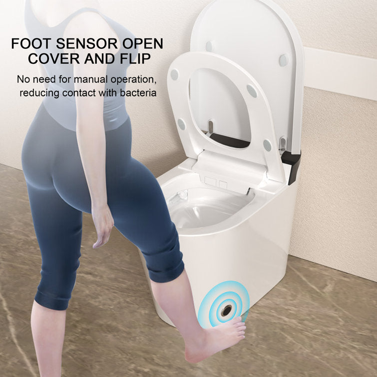 Lordear Smart Bidet Toilet - Auto Flush & Heated Seat - Water-Saving Tankless Design from Lordear