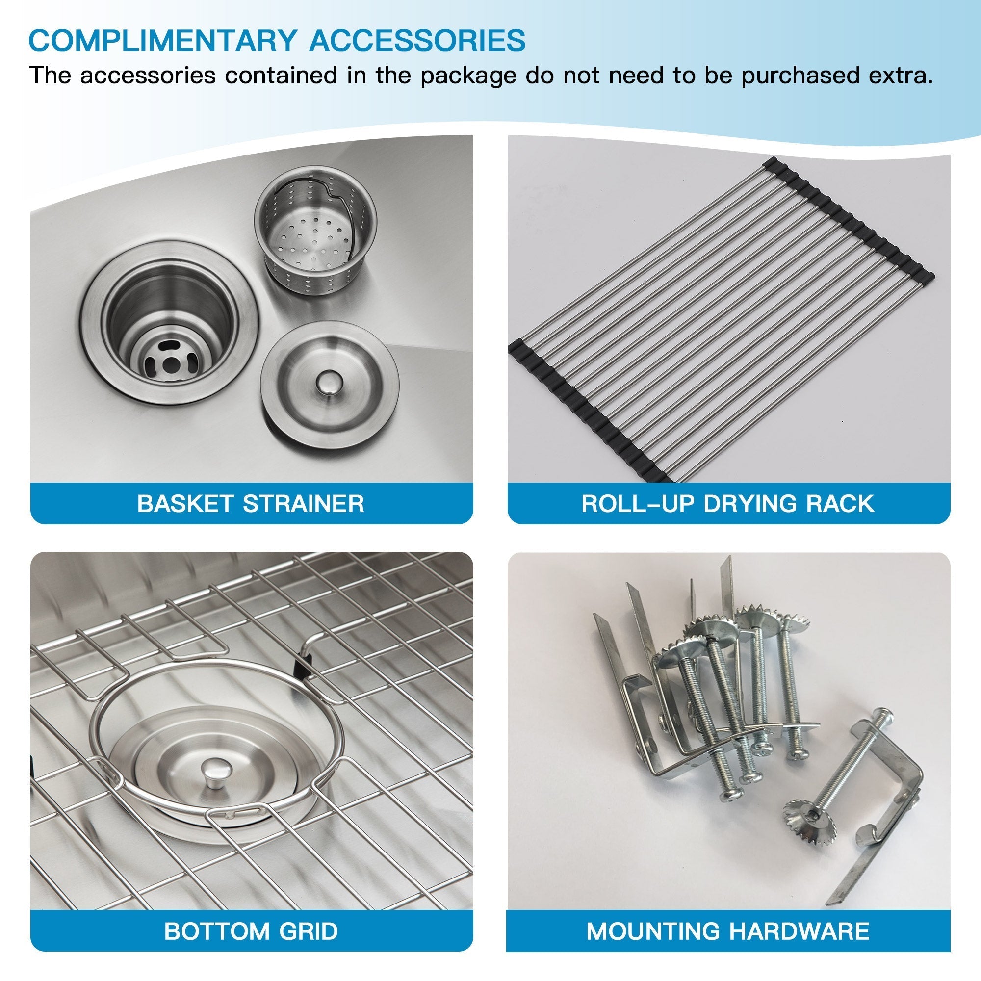 Lordear Stainless Steel Drop-In Single Bowl Workstation Kitchen Sink from Lordear