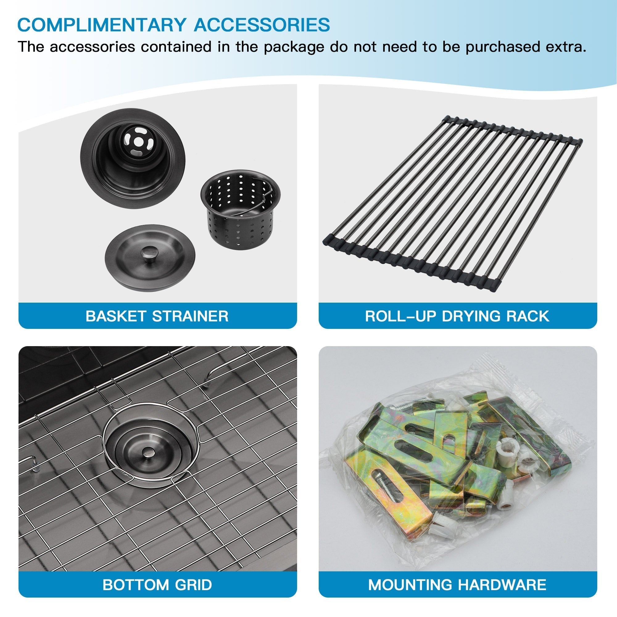 Lordear 33" x 22" Stainless Steel Black 60/40 Double Bowl Drop-In Kitchen Sink from Lordear