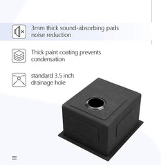 Lordear 15"x17" Stainless Steel Undermount Single Bowl Bar Sink from Lordear
