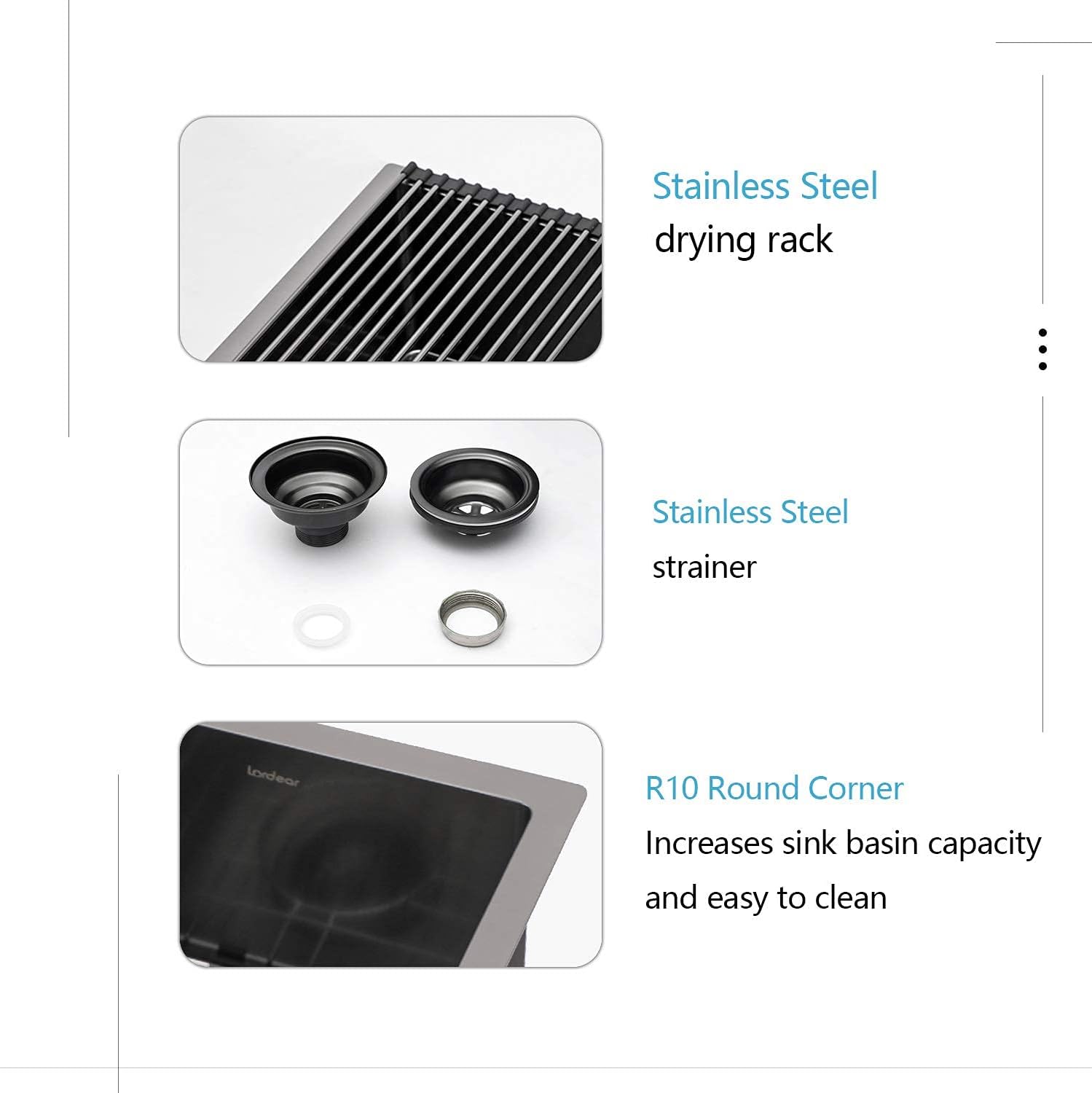 Lordear 15"x17" Stainless Steel Undermount Single Bowl Bar Sink from Lordear