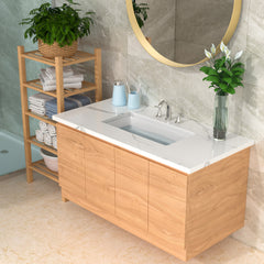 Lordear White Ceramic Undermount Rectangular Bathroom Sink  from Lordear