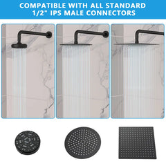 Lordear 16" Brass Screw-In Rainfall Shower Head Extender Arm from Lordear