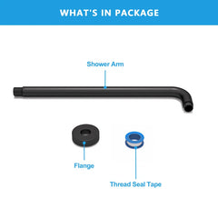 Lordear 16" Brass Screw-In Rainfall Shower Head Extender Arm from Lordear