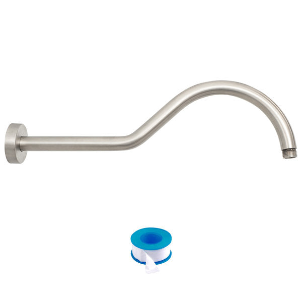 Lordear 17'' Brass S-Shape Rainfall Shower Head Extender Arm from Lordear