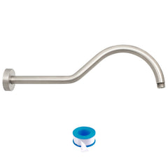 Lordear 17'' Brass S-Shape Rainfall Shower Head Extender Arm from Lordear