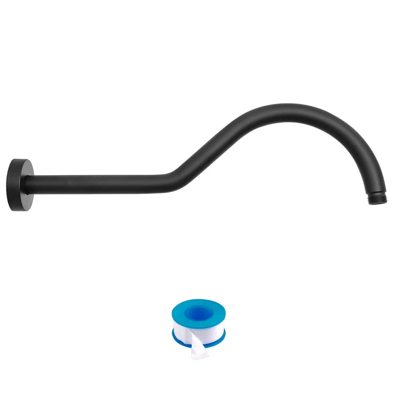 Lordear 17'' Brass S-Shape Rainfall Shower Head Extender Arm from Lordear