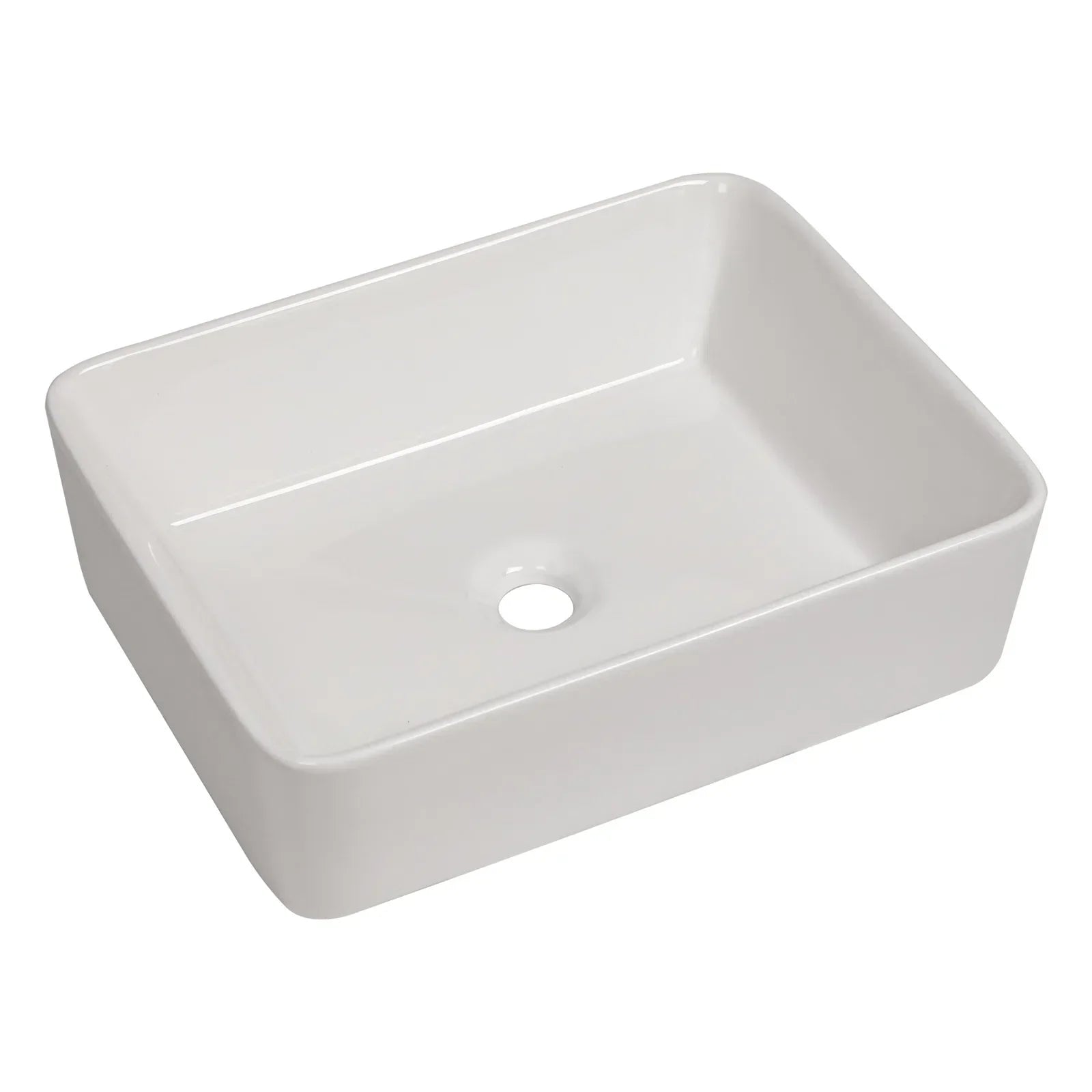 Lordear 19" x 15" White Ceramic Countertop Rectangle Vessel Bathroom Sink from Lordear