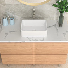 Lordear 19" x 15" White Ceramic Countertop Rectangle Vessel Bathroom Sink from Lordear