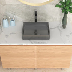 Lordear 19" × 15" Stainless Steel Rectangular Vessel Bathroom Sink with Pop-Up Drain from Lordear