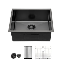 Lordear 23" x 18" Stainless Steel Undermount Gunmetal Black Single Bowl Bar Sink  from Lordear