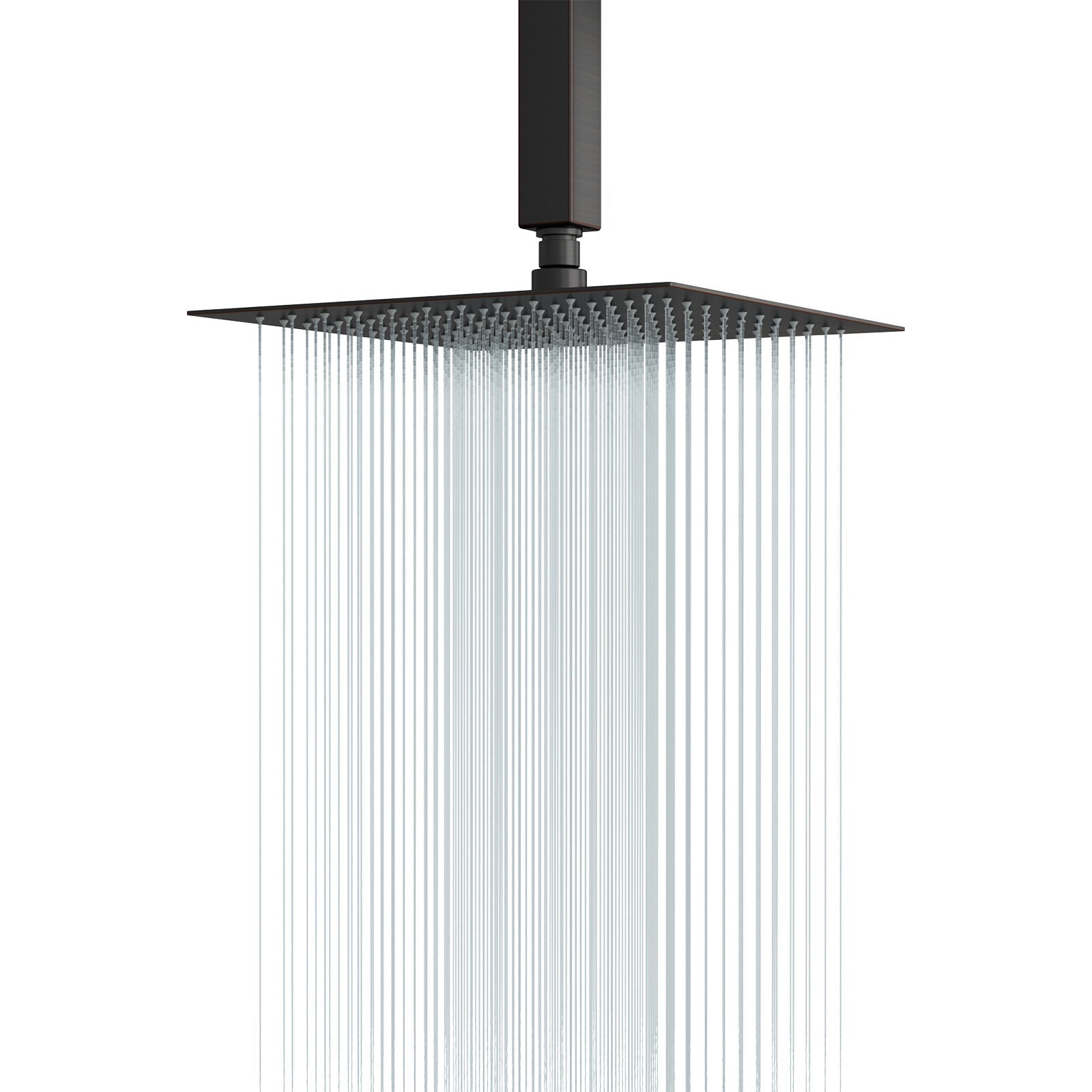Lordear Rainfall Shower Head 12 Inch Solid Square Ultra Thin 304 Stainless Steel Rain Setting Shower Heads,Waterfall Full Body Coverage from Lordear