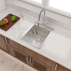 Lordear 15"x 20" Stainless Steel Single Bowl Drop-in Bar Sink from Lordear