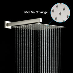 Lordear 12" Stainless Steel Wall Mount Square Rainfall Shower Head  from Lordear
