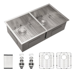 Lordear 33" Stainless Steel Double Bowl Undermount Kitchen Sink from Lordear