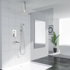 Lordear Stainless Steel Ceiling Mounted Rainfall Shower Head System with Waterfall Faucet from Lordear