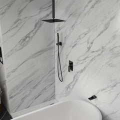 Lordear Stainless Steel Ceiling Mounted Rainfall Shower System with Waterfall Faucet