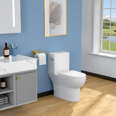 Lordear White Ceramic Elongated Floor One Piece Bidet Toilet