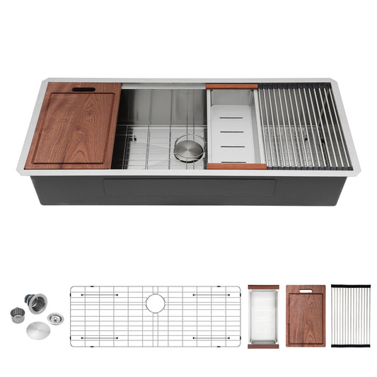 Lordear 45'' Stainless Steel Undermount Single Bowl Workstation Kitchen Sink  from Lordear