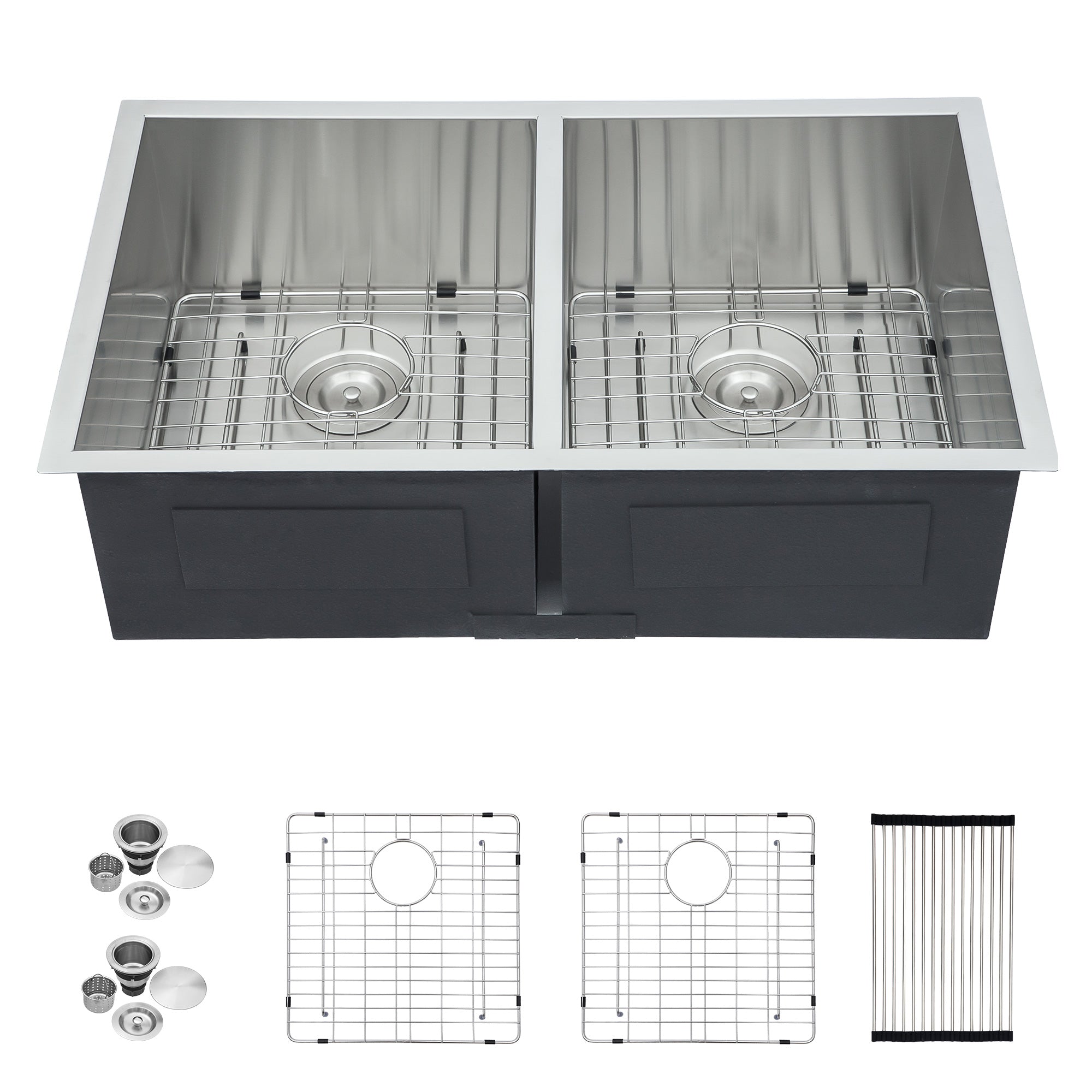 Lordear 32" Stainless Steel Undermount 50/50 Double Bowl Kitchen Sink from Lordear