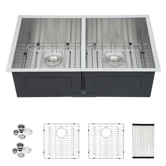 Lordear 32" Stainless Steel Undermount 50/50 Double Bowl Kitchen Sink  from Lordear