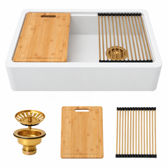 Lordear 33-Inch Farmhouse Quartz Kitchen Sink Single Bowl