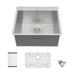 Lordear Stainless Steel Drop-in Single Bowl Deep Laundry Utility Sink from Lordear