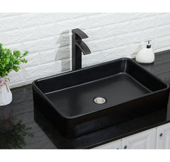 Lordear Ceramic Drop-in Rectangle Bathroom Vessel Sink