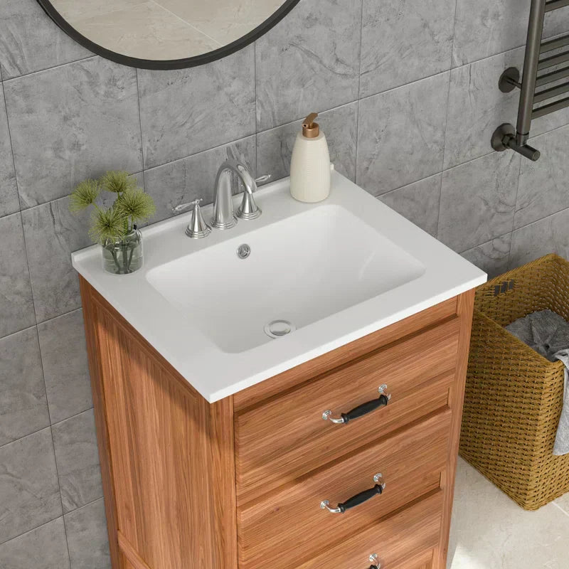 Lordear 24'' White Ceramic Vessel Bathroom Sink from Lordear