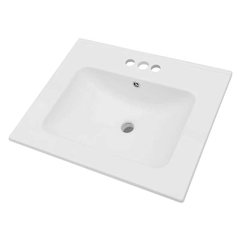 Lordear 24'' White Ceramic Vessel Bathroom Sink from Lordear